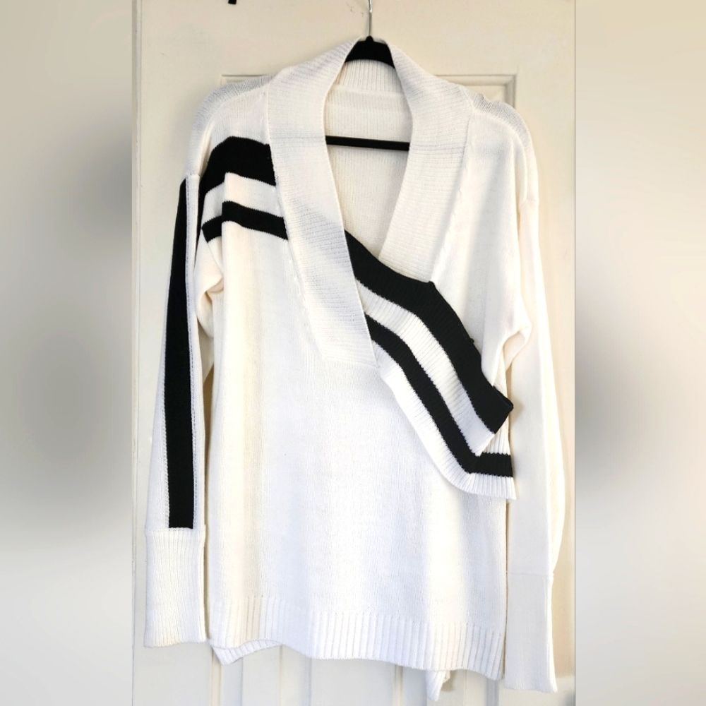 Fall Winter Women’s Long Sleeves Sweater Striped Loose Pullover Tops Deco